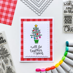 card with sentiment and Decked Out Holiday Patterned Paper