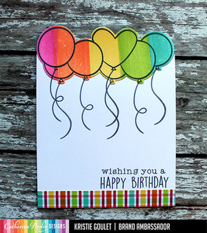 happy birthday Card with yay gifts stamps and poppin' patterned paper