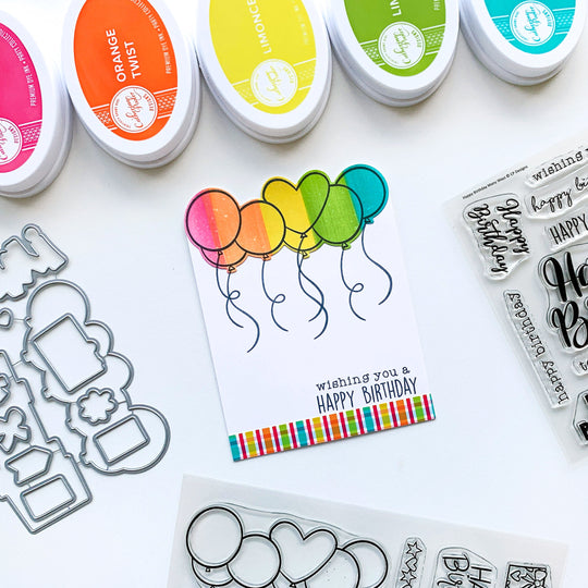 happy birthday card with balloons