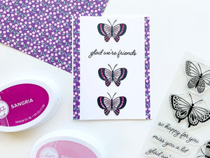 card with three butterflies and a sentiment