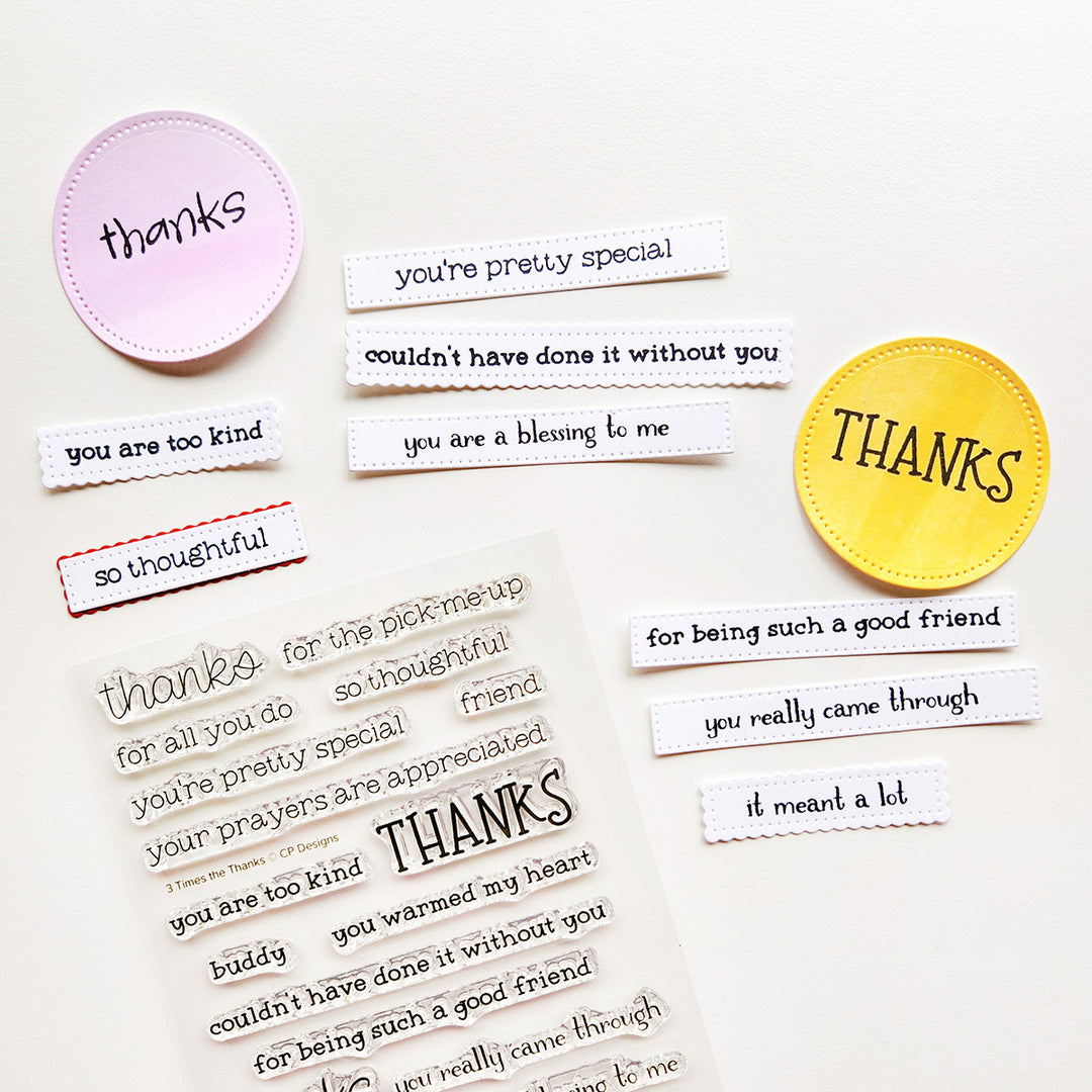 3 Times the Thanks Sentiments Stamp Set