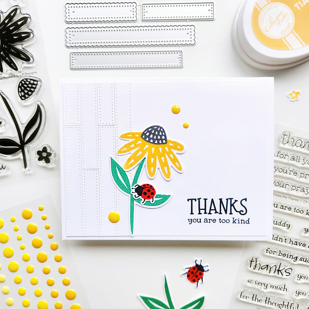 Handmade thanks card with yellow flower using the Wild Flowers Stamp Set.