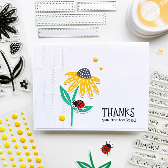 Handmade thanks card with yellow flower using the Wild Flowers Stamp Set.