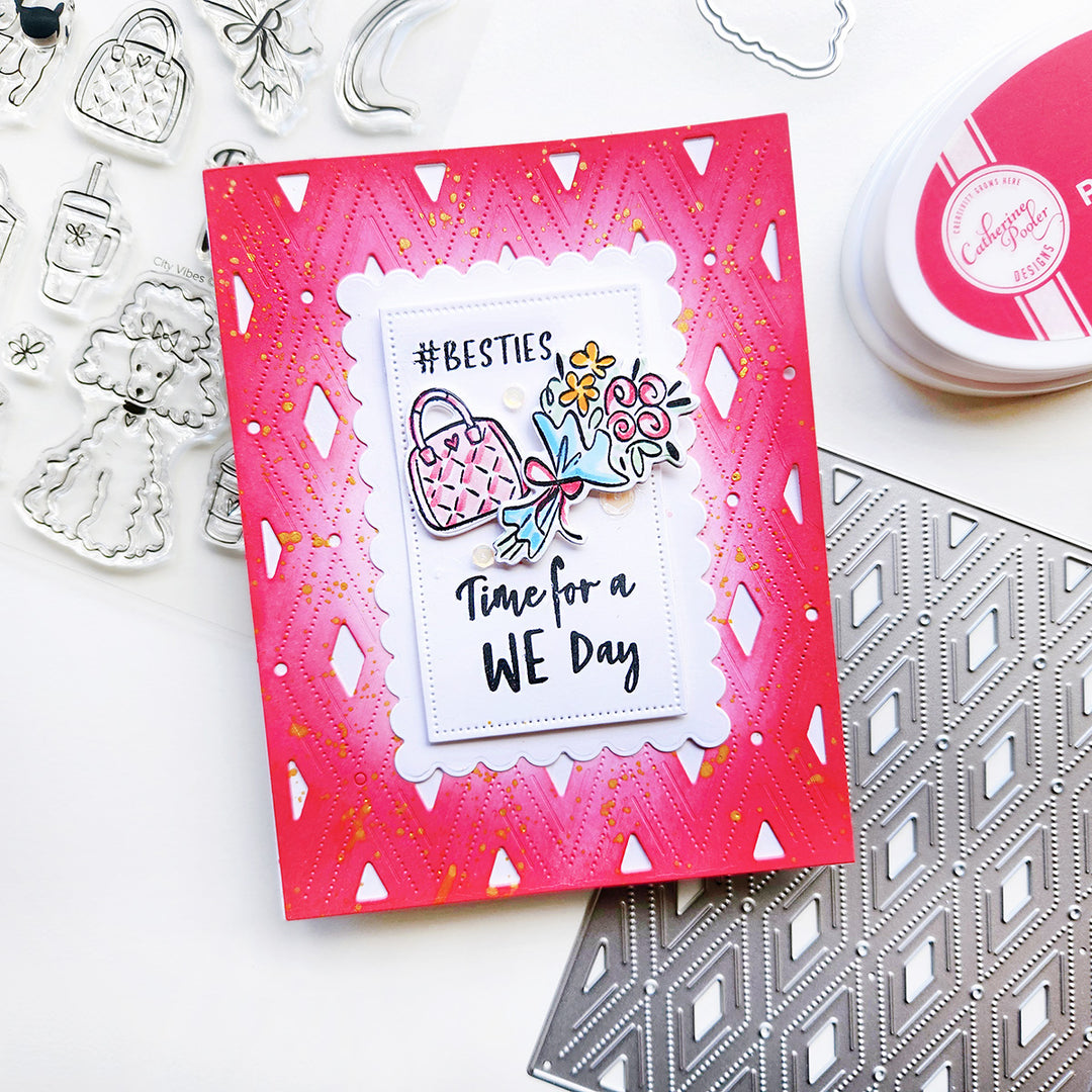 Pick #besties purse and flowers card