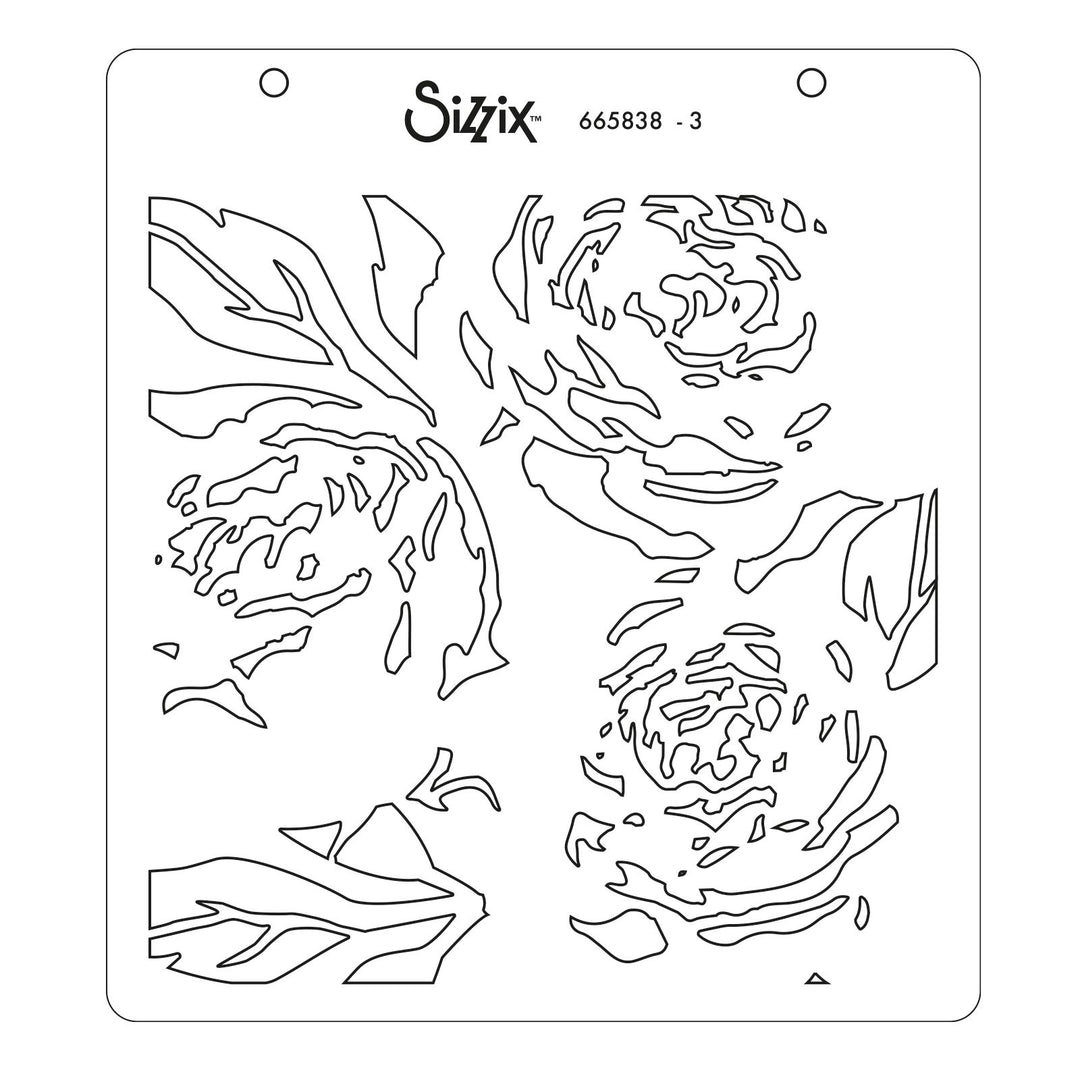 Painted Peony Layered Stencils by Sizzix