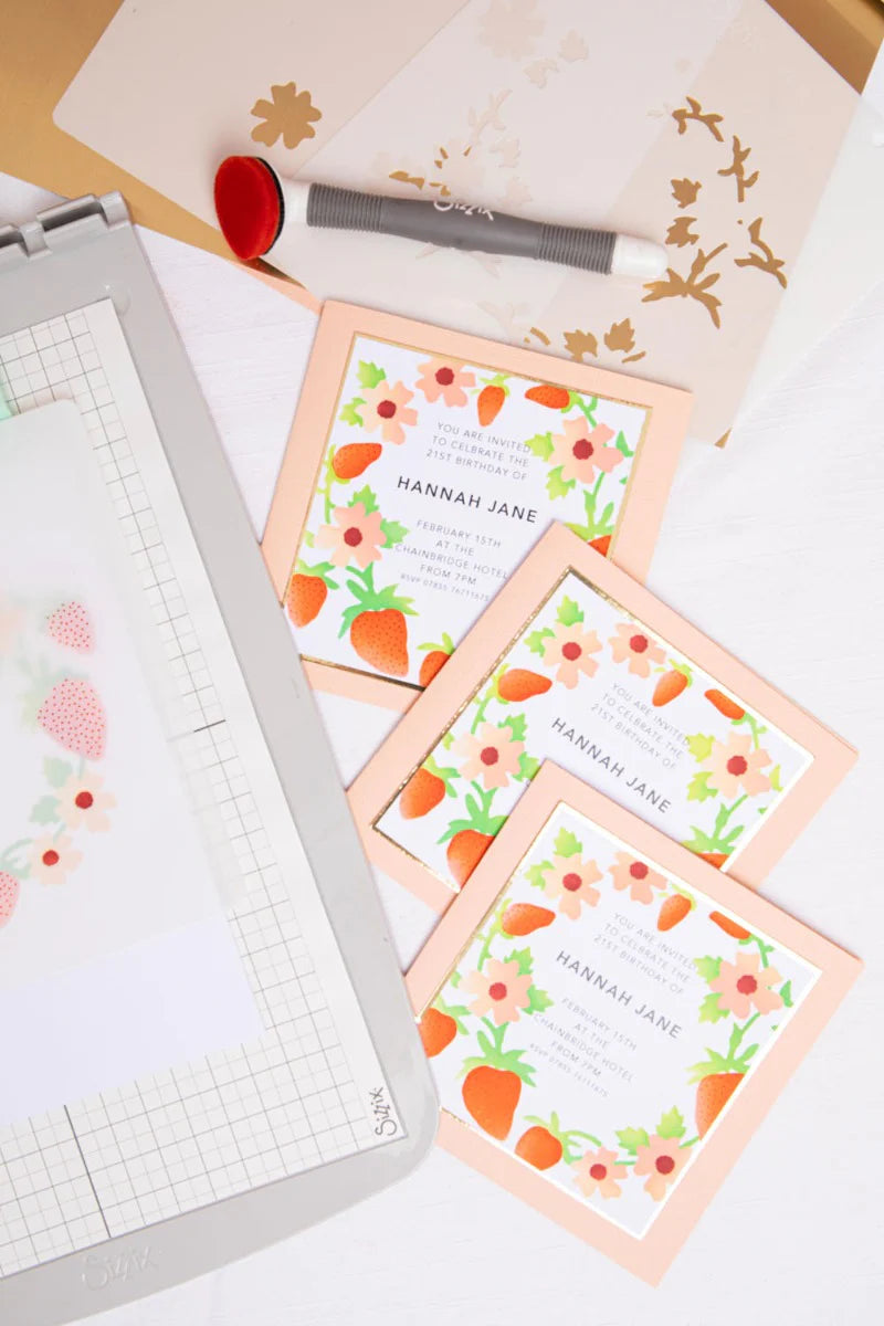 Strawberry Wreath Layered Stencils by Sizzix