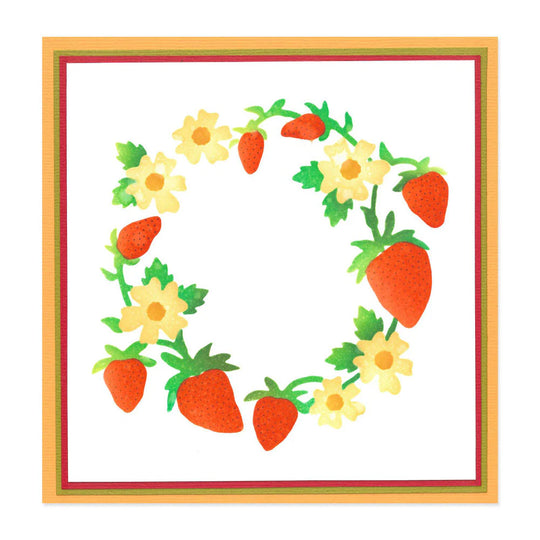 Strawberry Wreath Layered Stencils by Sizzix