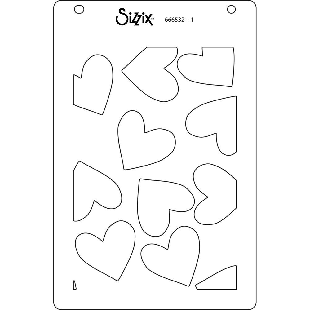 Mark Making Hearts Layered Stencils by Sizzix