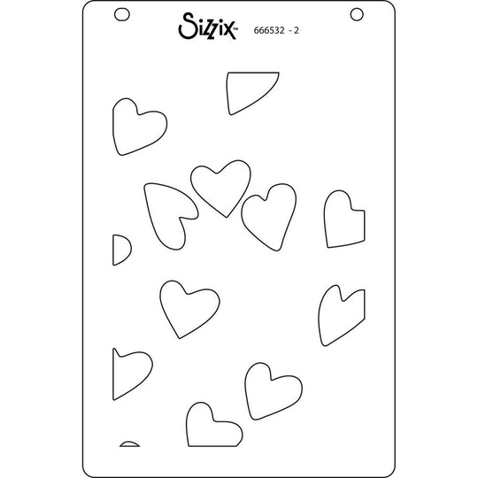 Mark Making Hearts Layered Stencils by Sizzix