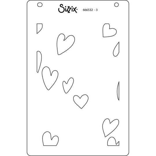 Mark Making Hearts Layered Stencils by Sizzix