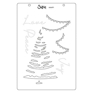 Merry & Light Cosmopolitan Stamp Set with Stencil by Sizzix