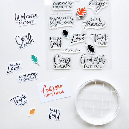 Autumn Greetings Sentiments Stamp Set