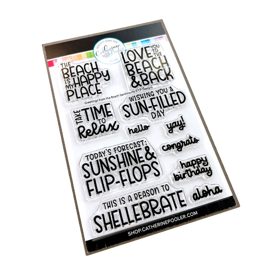 Beach Greetings Sentiments Stamp Set