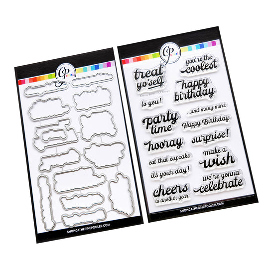 Birthday Banter Sentiments Stamp & Die Bundle