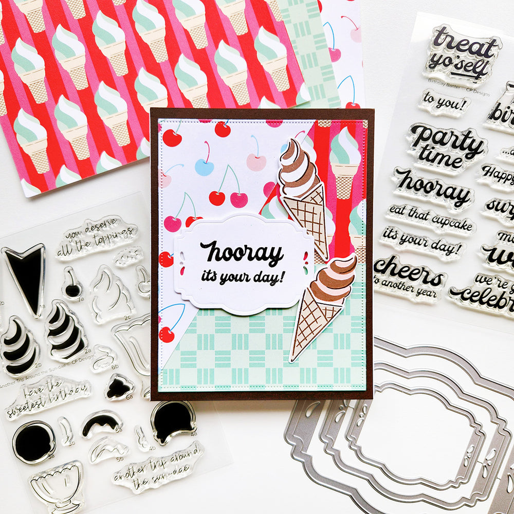 Birthday Banter Sentiments Stamp & Die Bundle