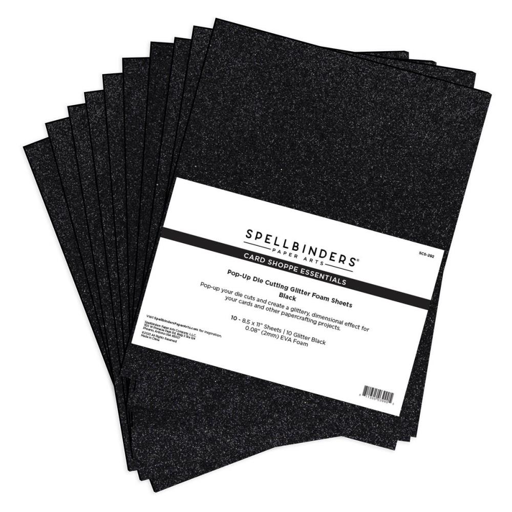 Black Pop-Up Die Cutting Glitter Foam Sheets by Spellbinders – Catherine  Pooler Designs