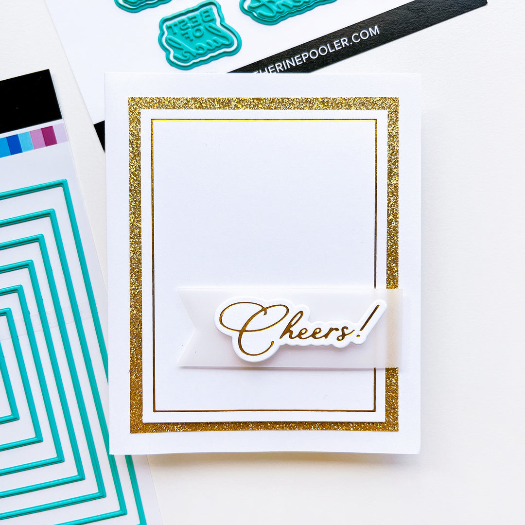 Rectangle Frames Hot Foil Plates