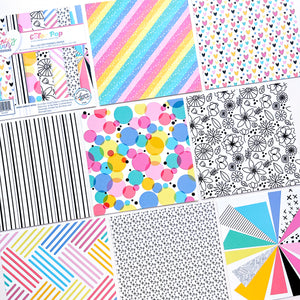 8 prints of the Color Pop 6x6 patterned paper pack