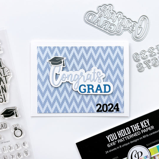 Blue toned Congrats Grad card