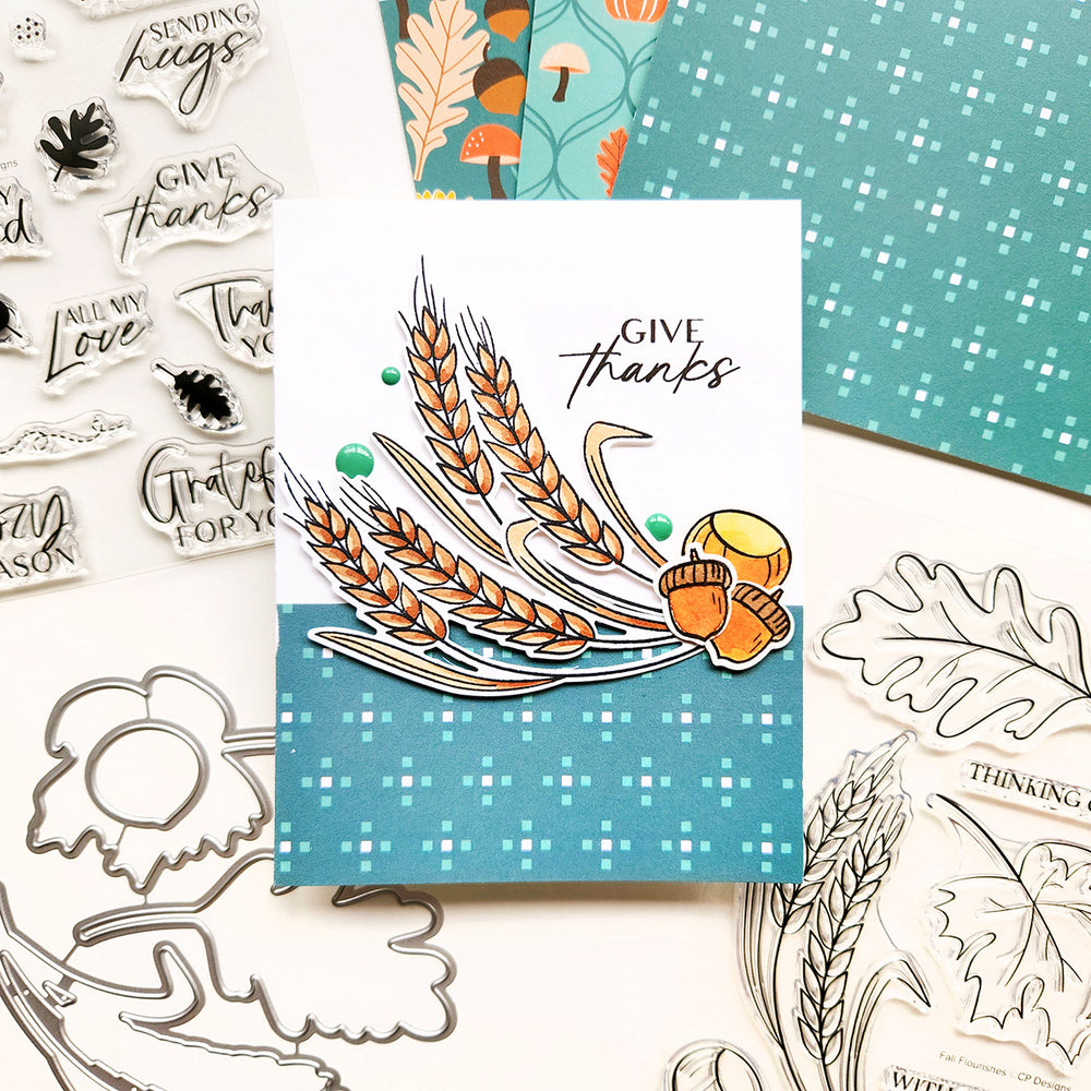 Autumn Greetings Sentiments Stamp & Die Bundle