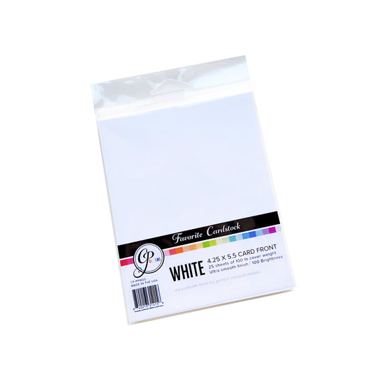 Favorite Cardstock: White 4.25" x 5.5" Card Front