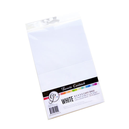 Favorite Cardstock: White 8.5" x 5.5" Card Base Scored