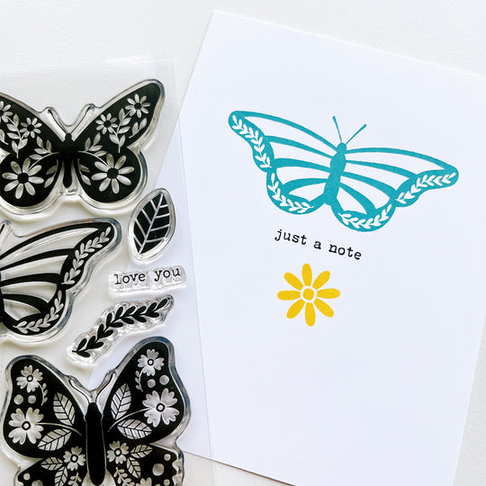 Flourished Butterflies Stamp Set