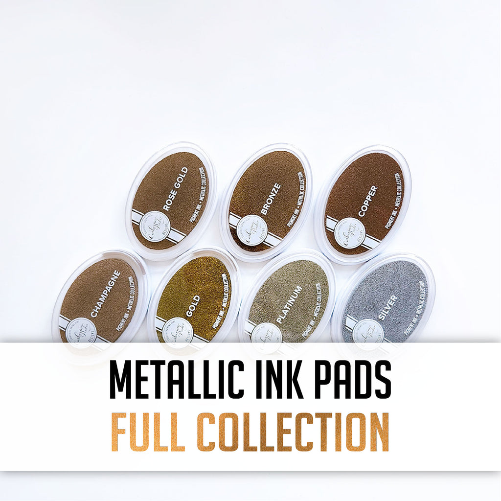Docrafts Artiste Metallic Ink Pad Twin Pack - Gold & Silver Acid-Free Ink For Stamping & Card Making