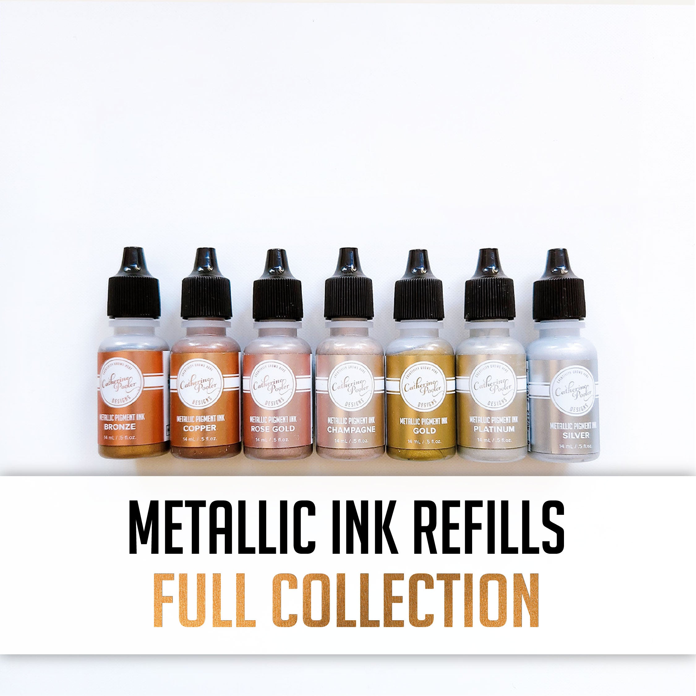Metallics Pigment Ink Collection: Ink Refill Bundle 7 colors ...