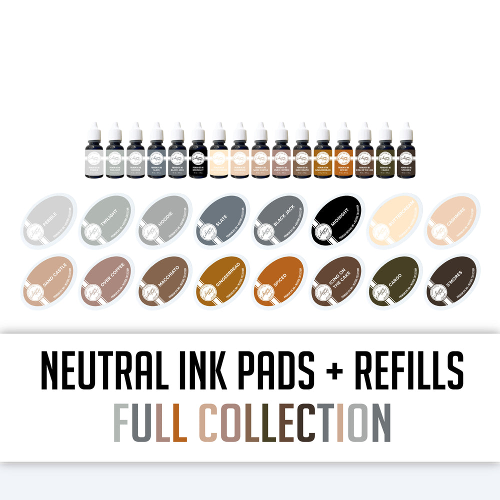 Neutrals Ink Collection: Ink Pads & Refills Bundle 17 colors