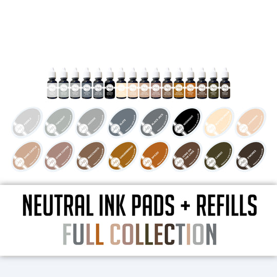 Neutrals Ink Collection: Ink Pads & Refills Bundle 17 colors