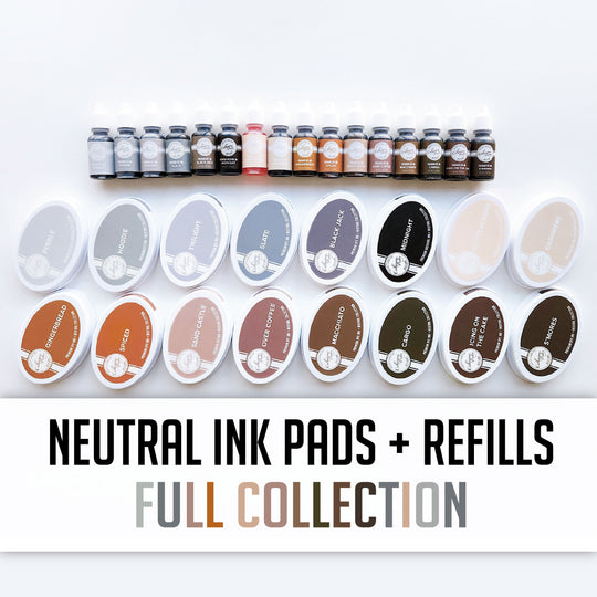 Neutrals Ink Collection: Ink Pads & Refills Bundle 17 colors