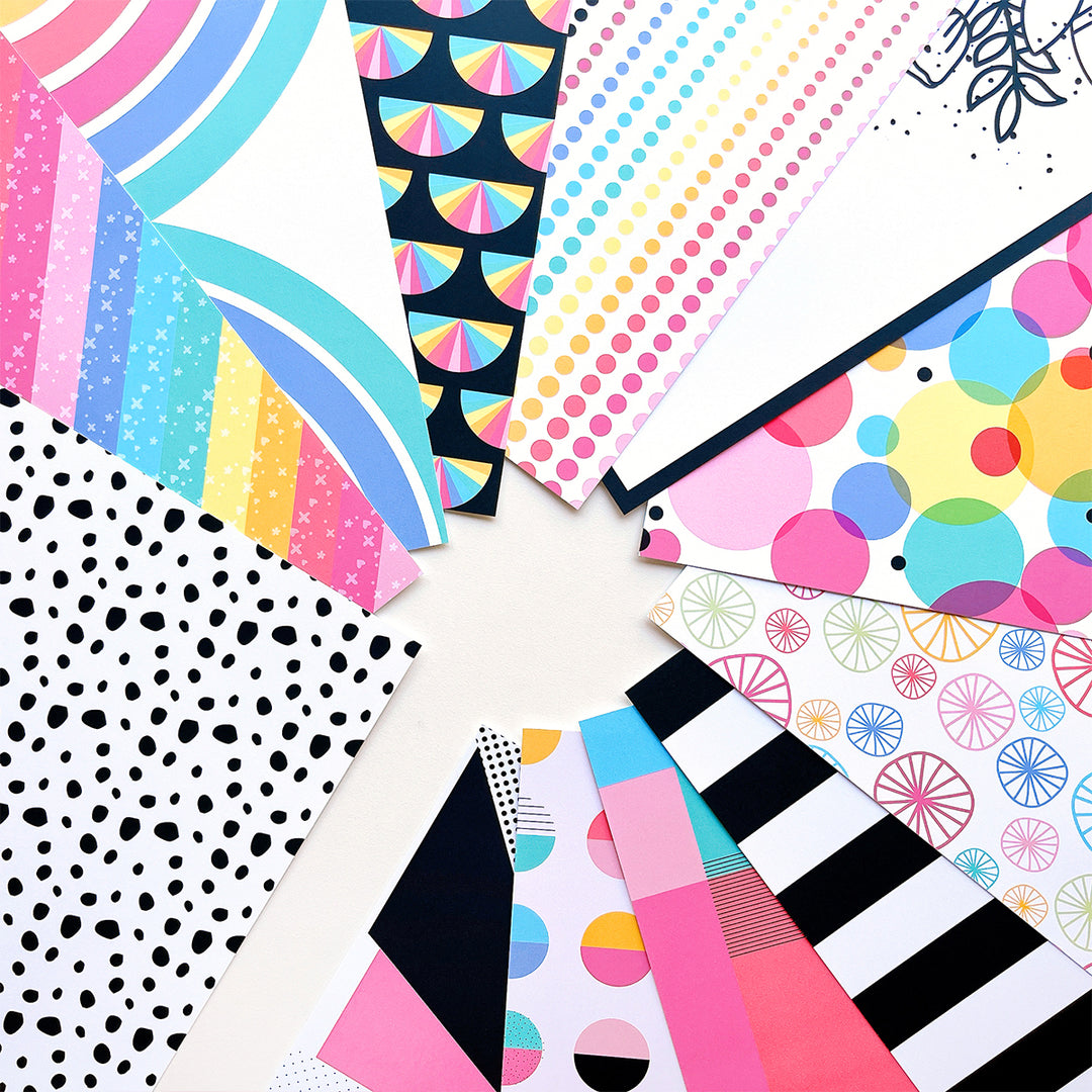 Geo Party 12x12 Patterned Paper – Catherine Pooler Designs 12-12-no-scrap-card-template-5-featuring-echo-park-jess-crafts