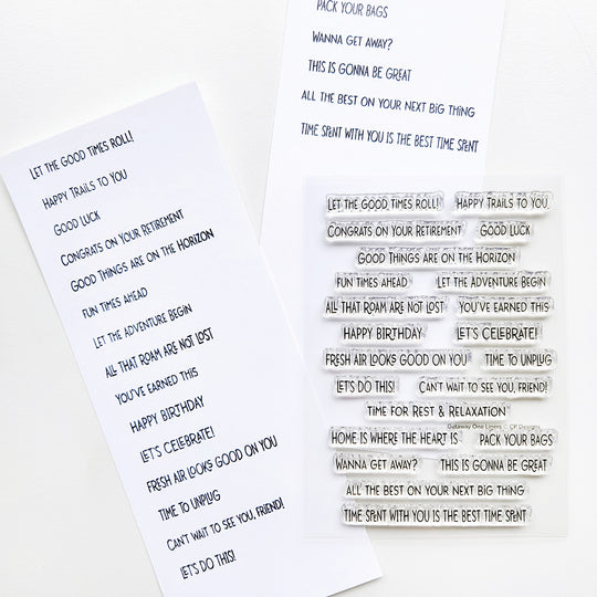 Getaway One Liner Sentiments Stamp Set