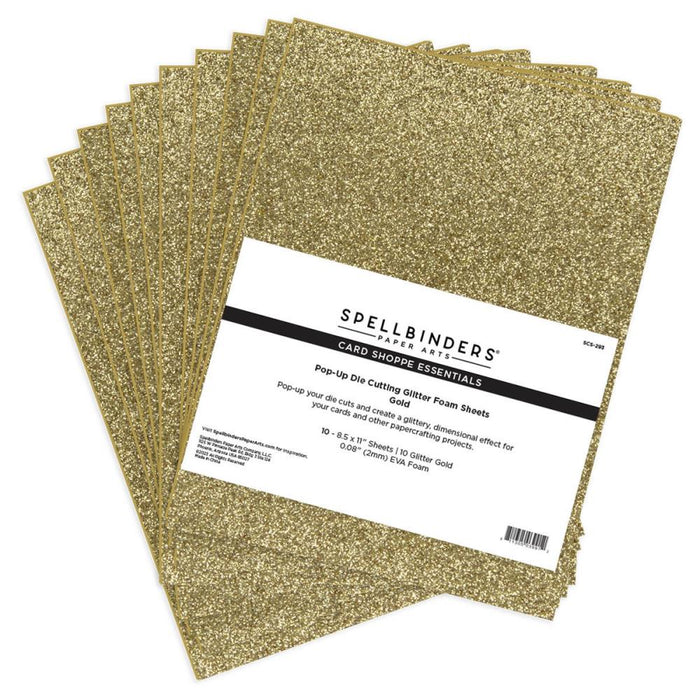 Gold Pop-Up Die Cutting Glitter Foam Sheets by Spellbinders