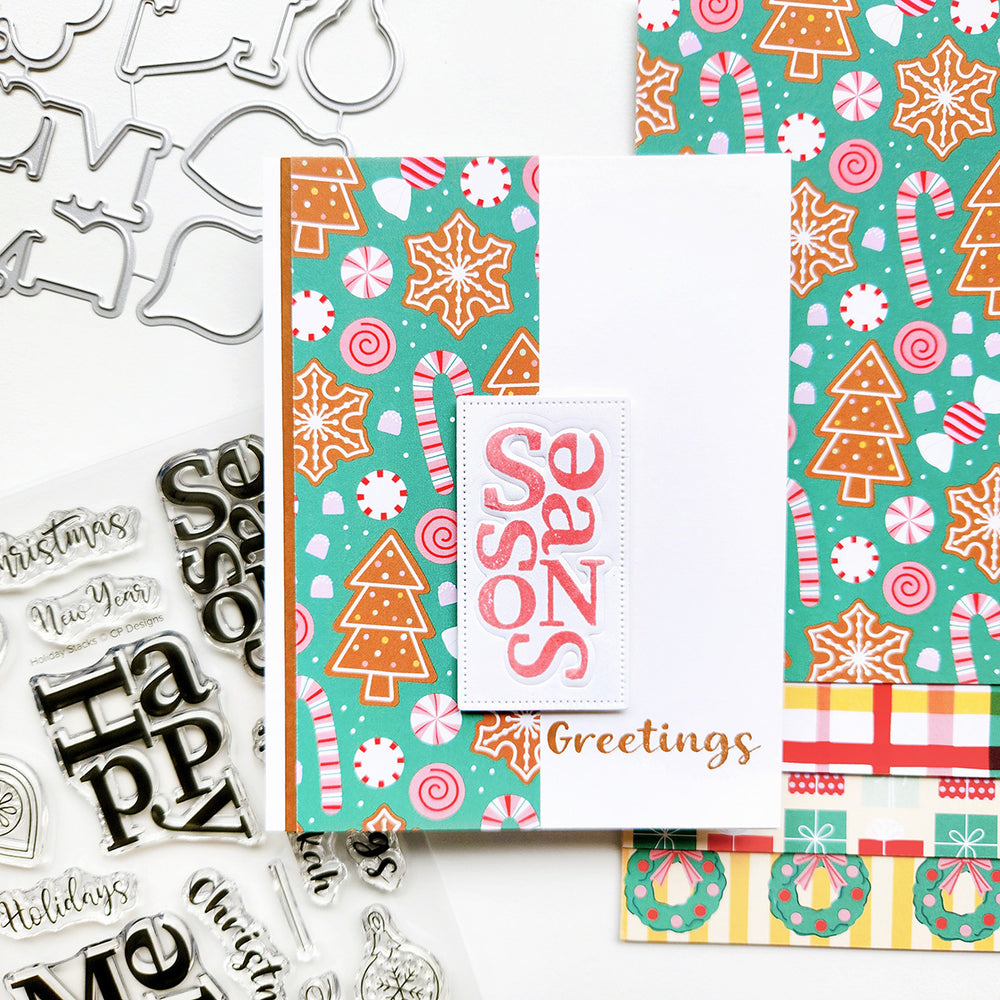Holiday Stacks Sentiments Stamp & Die Bundle