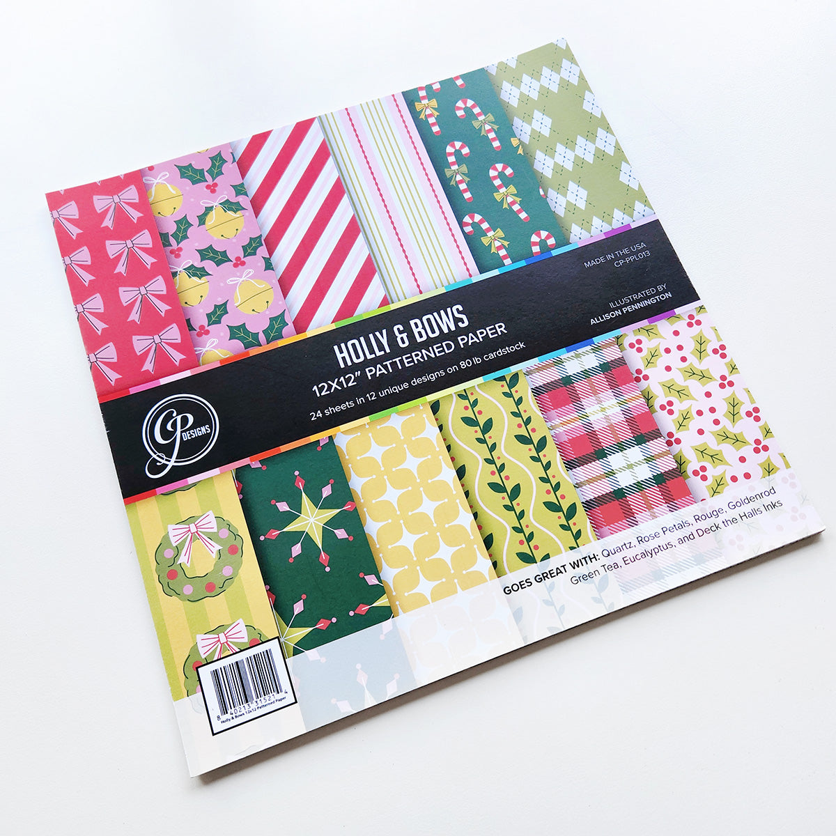 Holly & Bows 12x12 Patterned Paper – Catherine Pooler Designs