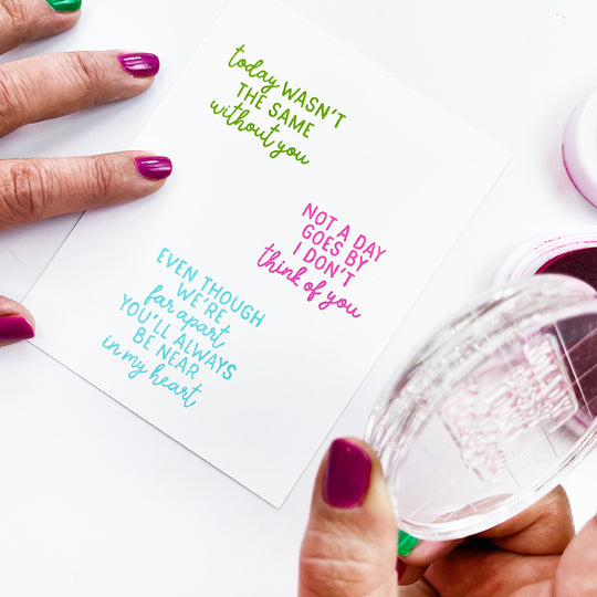 Inside Out Missing You Sentiments Stamp Set