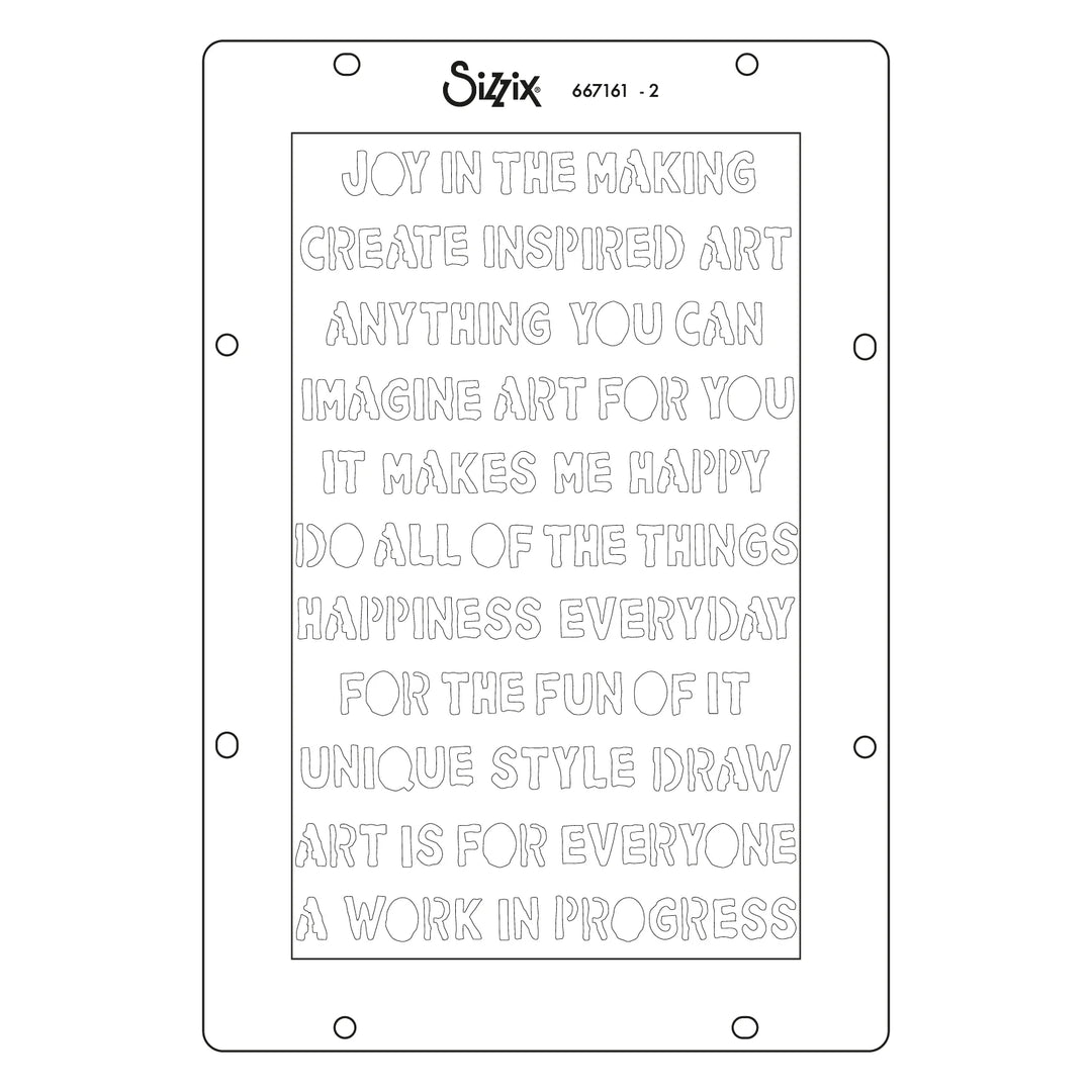 Words and Numbers Stencils by Sizzix