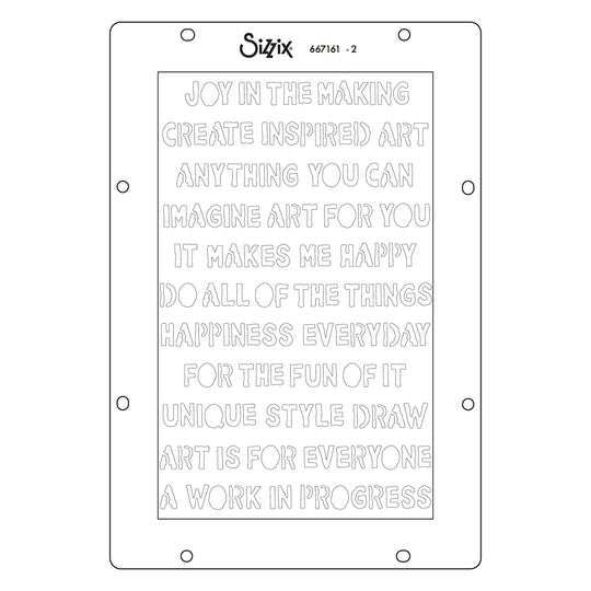 Words and Numbers Stencils by Sizzix