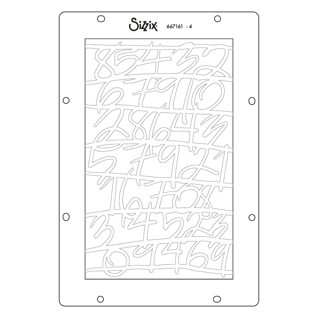 Words and Numbers Stencils by Sizzix