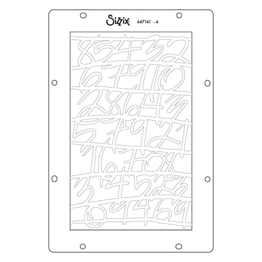 Words and Numbers Stencils by Sizzix