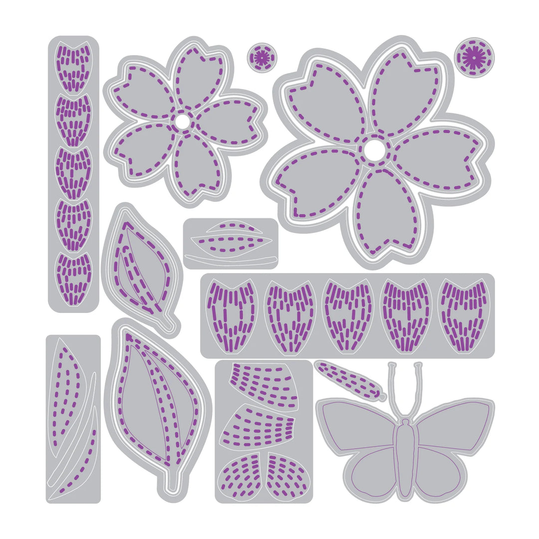 Stitched Floral Thinlits Dies by Sizzix