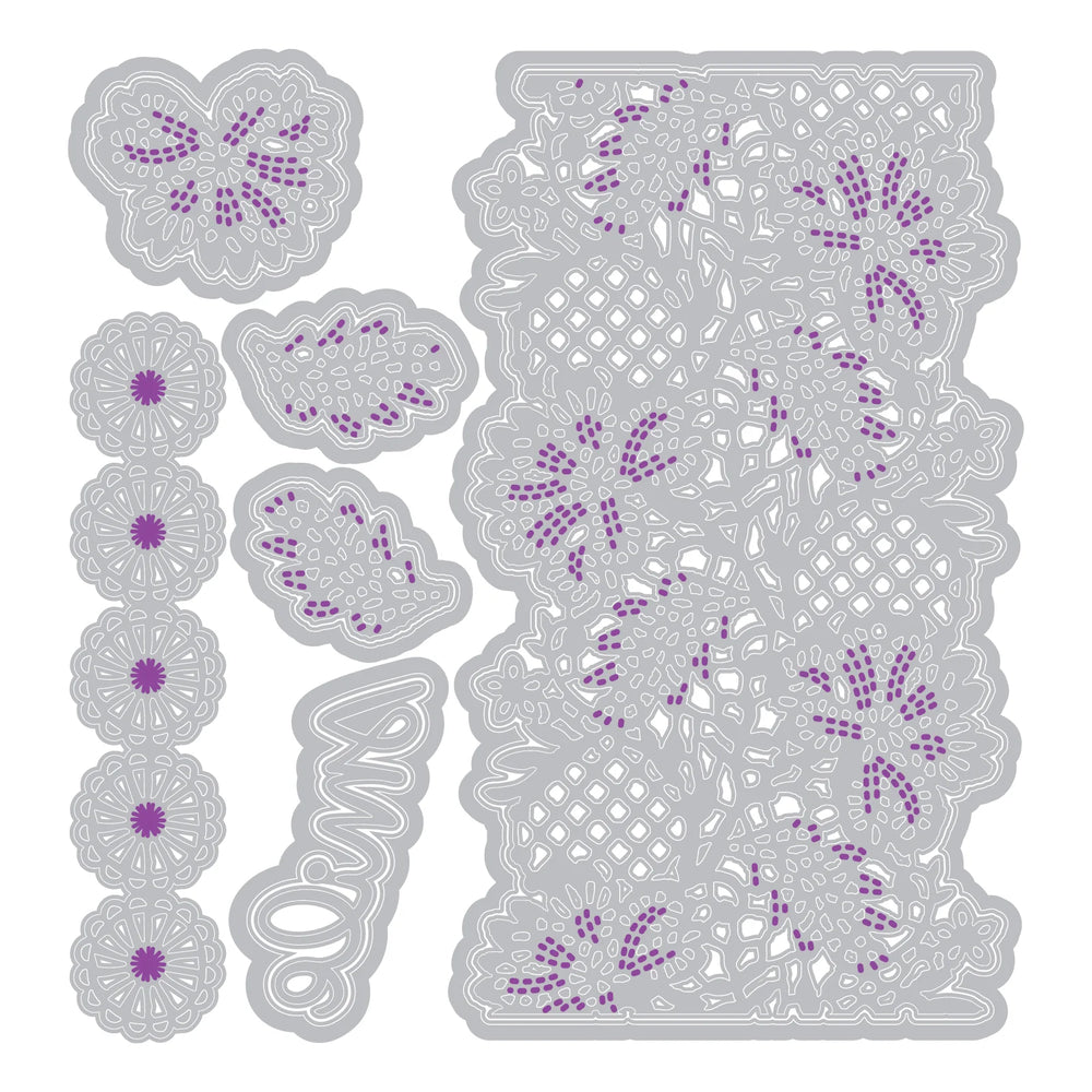 Lovely Lace Thinlits Dies by Sizzix