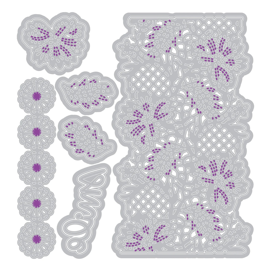 Lovely Lace Thinlits Dies by Sizzix