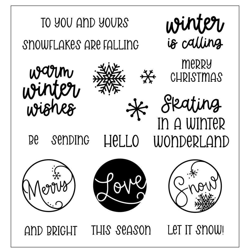 Warm Winter Wishes Sentiments Stamp Set