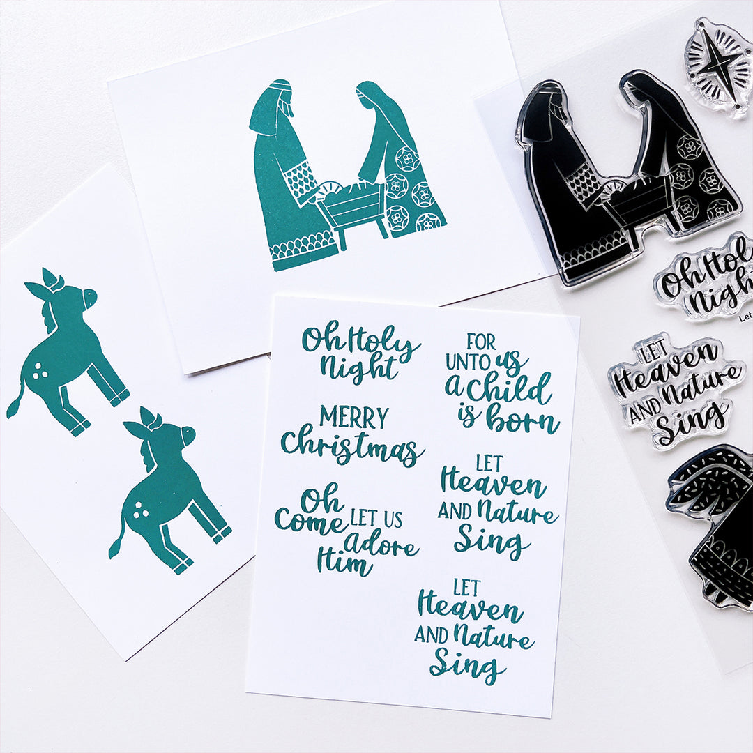 Hand Stamped Cards featuring the Come Let Us Adore Him  stamp set