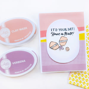It's your day card using 40 Love patterned paper, Make a Racket stamps and dies.
