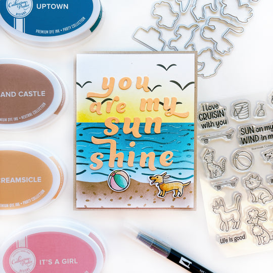 Sunshine beach card with dachshund