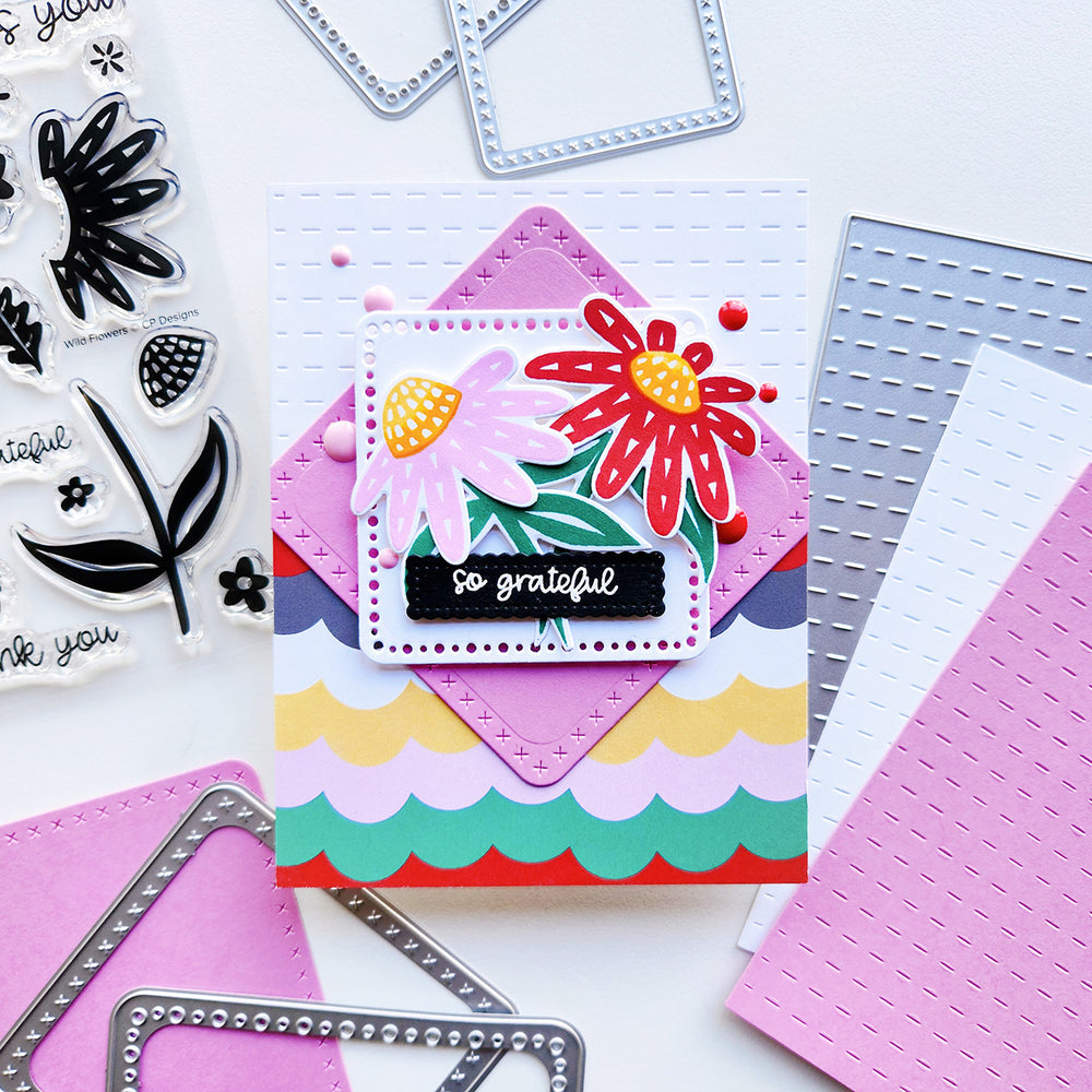 Handmade grateful card with colorful flowers using the Wild Flowers stamp set.